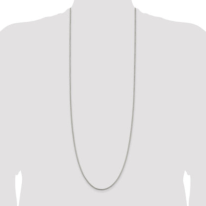 Sterling Silver 2mm Round Box Chain