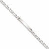 Sterling Silver Polished Engravable Curb Link 26x3mm Diamond-cut Plate 7 inch ID Bracelet