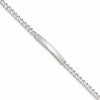 Sterling Silver Diamond-cut Engraveable Curb Link ID Bracelet