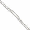 Sterling Silver Polished Engravable Curb Link 33x5mm Diamond-cut Plate 7 inch ID Bracelet