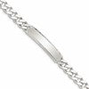 Sterling Silver Diamond-cut Engraveable Curb Link ID Bracelet