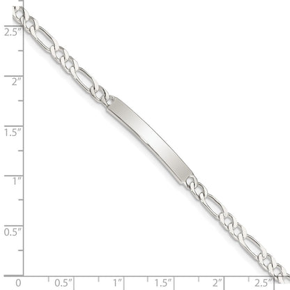 Sterling Silver Engraveable 7 in. Figaro Link ID Bracelet