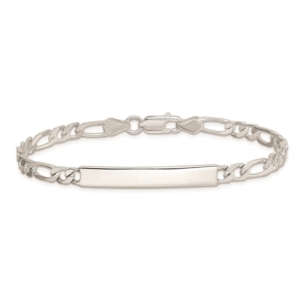 Sterling Silver 7inch Engraveable Figaro Link ID Bracelet