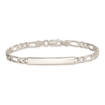 Sterling Silver 7inch Engraveable Figaro Link ID Bracelet
