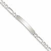Sterling Silver 8inch Polished Engraveable Figaro Link ID Bracelet