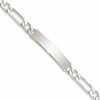 Sterling Silver 8inch Polished Engraveable Figaro Link ID Bracelet