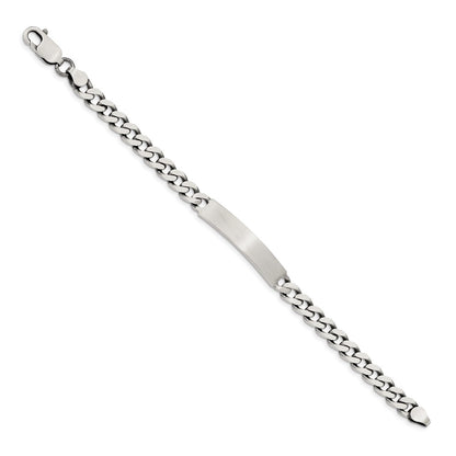 Sterling Silver 8inch Engraveable Antiqued Curb Link ID Bracelet