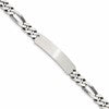 Sterling Silver 8inch Engraveable Antiqued Figaro Link ID Bracelet
