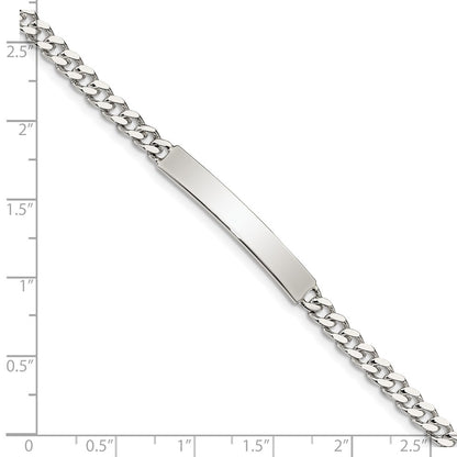Sterling Silver 8inch Polished Engraveable Curb Link ID Bracelet