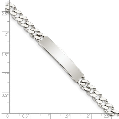 Sterling Silver 8inch Polished Engraveable Curb Link ID Bracelet