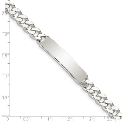 Sterling Silver 8inch Polished Engraveable Curb Link ID Bracelet