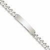 Sterling Silver 8inch Polished Engraveable Curb Link ID Bracelet