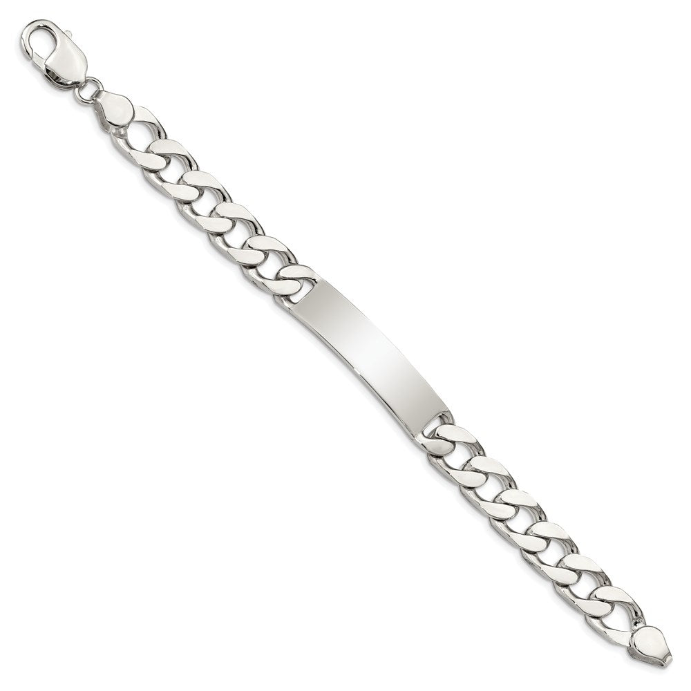 Sterling Silver 8.5inch Polished Engraveable Curb Link ID Bracelet