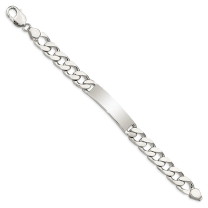 Sterling Silver 8.5inch Polished Engraveable Curb Link ID Bracelet
