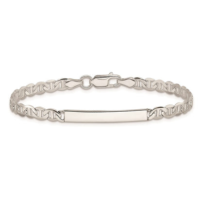 Sterling Silver 8inch Polished Engraveable Anchor Link ID Bracelet