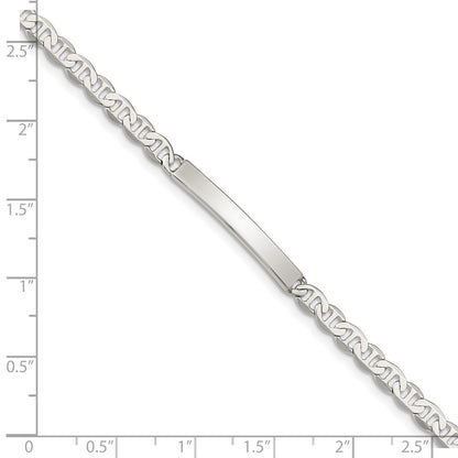 Sterling Silver 8inch Polished Engraveable Anchor Link ID Bracelet