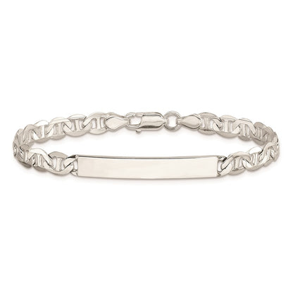 Sterling Silver 8inch Polished Engraveable Anchor Link ID Bracelet