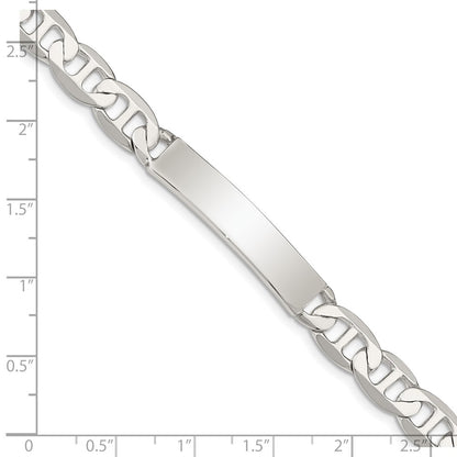 Sterling Silver 7inch Polished Engraveable Anchor Link ID Bracelet
