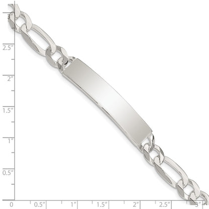 Sterling Silver Figaro Link ID Bracelet