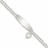 Sterling Silver w/Heart Charm ID Bracelet