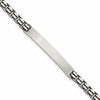 Sterling Silver Antiqued Brushed Fancy Box Link 6.00 x 48mm Rectangle Plate 8 inch ID Bracelet