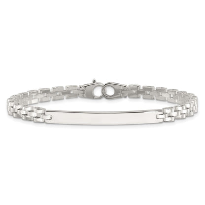Sterling Silver Polished 4.7mm Fancy Link 8 inch Mens ID Bracelet