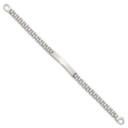Sterling Silver Polished 6.6mm Fancy Link 8 inch Mens ID Bracelet