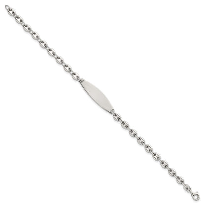 Sterling Silver Polished 5.0mm Mariner/Anchor Link 7.5 Inch ID Bracelet