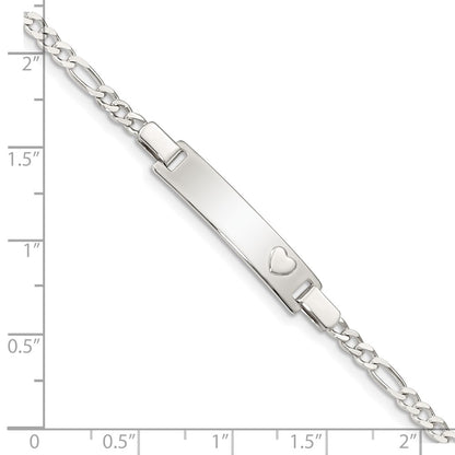 Sterling Silver Baby ID with Heart Bracelet