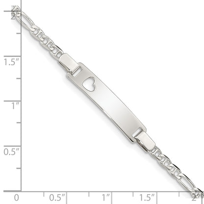 Sterling Silver Baby ID with Cut-out Heart Bracelet