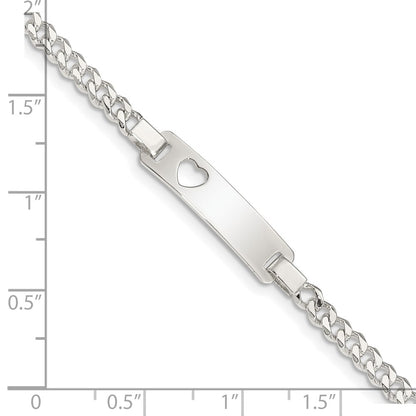 Sterling Silver Baby ID with Cut-out Heart Bracelet