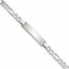 Sterling Silver Engraveable Childrens ID on Figaro Link Bracelet