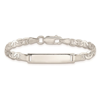 Sterling Silver Engraveable Childrens ID Anchor Link Bracelet