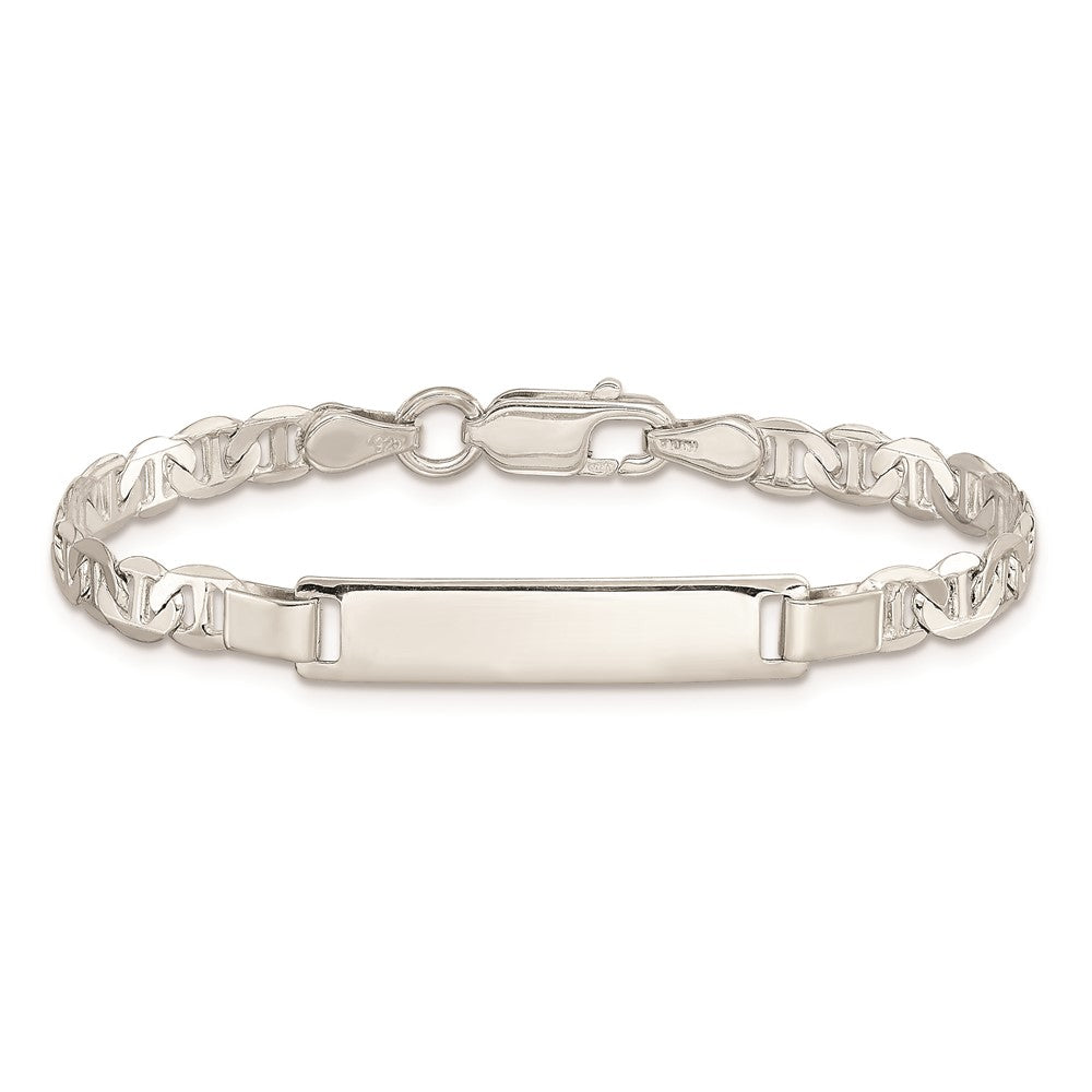 Sterling Silver Engraveable Childrens ID Anchor Link Bracelet