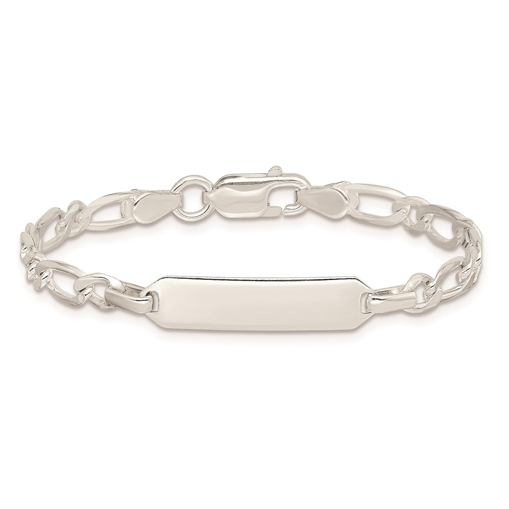 Sterling Silver 6inch Polished Engraveable Childrens ID Bracelet