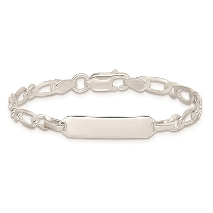 Sterling Silver 6inch Polished Engraveable Childrens ID Bracelet