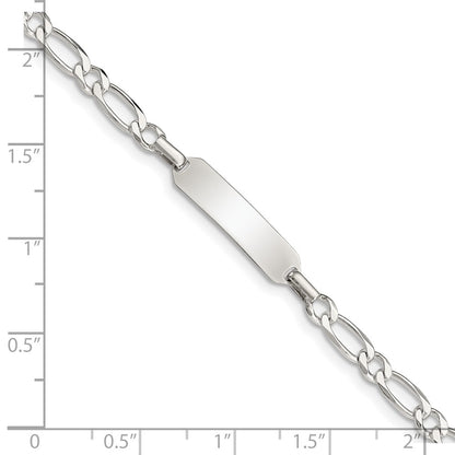 Sterling Silver 6inch Polished Engraveable Childrens ID Bracelet