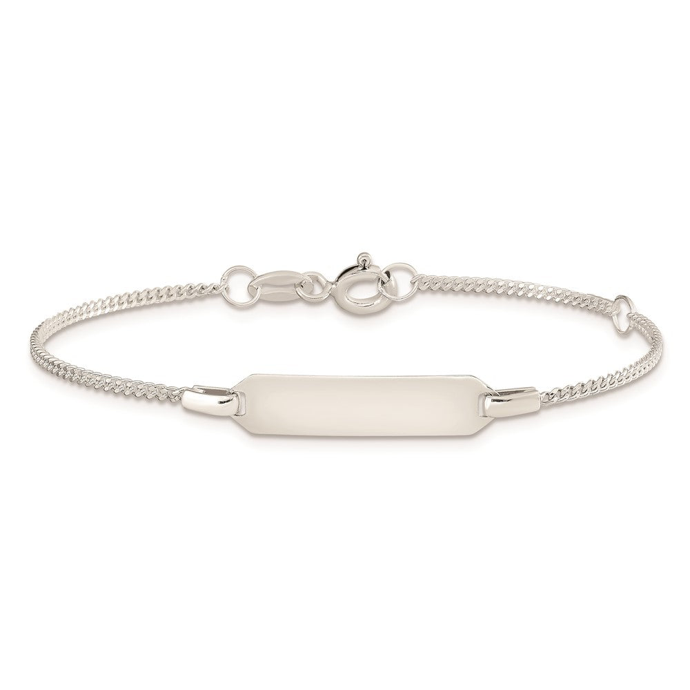 Sterling Silver Childrens 5in Plus 1in EXT ID Curb Link Bracelet