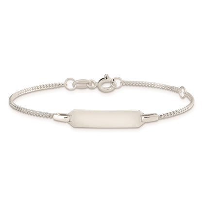 Sterling Silver Childrens 5in Plus 1in EXT ID Curb Link Bracelet