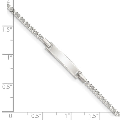 Sterling Silver Polished Childrens ID Curb Link 5in Plus 1in Ext. Bracelet