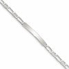 Sterling Silver Polished Engraveable Anchor Link ID Bracelet