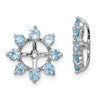 Sterling Silver Rhodium Swiss Blue Topaz Earring Jacket