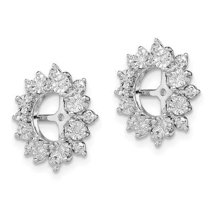 Sterling Silver Rhodium Diam. Earring Jacket
