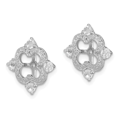 Sterling Silver Rhodium Diam. & White Topaz Earring Jacket