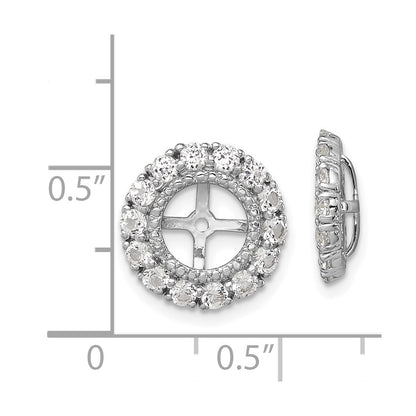 Sterling Silver Rhodium Diam. & White Topaz Earring Jacket