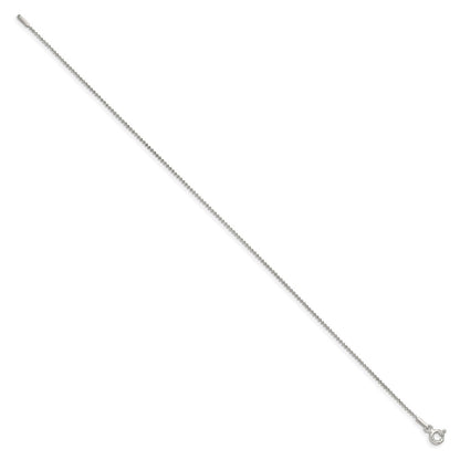 Sterling Silver 1mm Beaded Chain Anklet