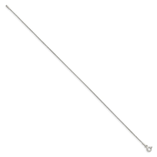 Sterling Silver 1mm Beaded Chain Anklet