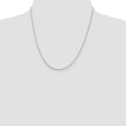 Sterling Silver 2mm Beaded Chain