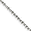 Sterling Silver 2mm Beaded Chain w/2in ext.