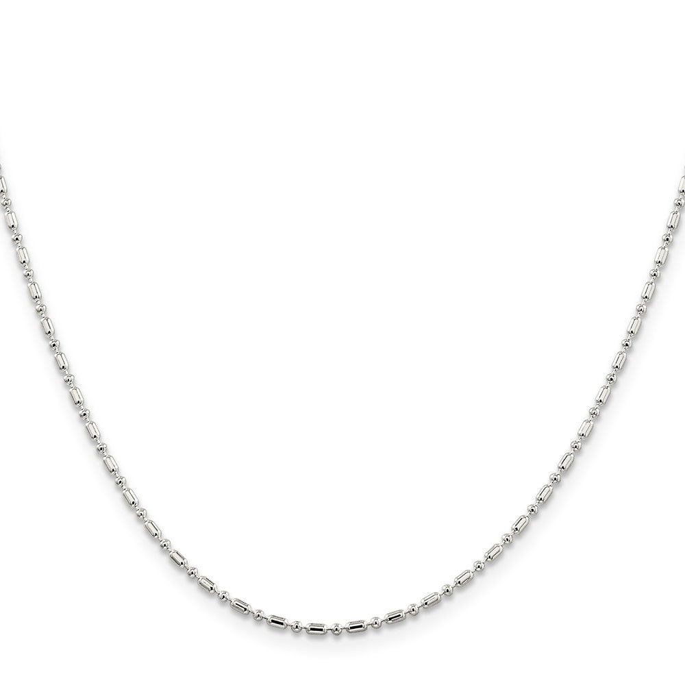 Sterling Silver 1.5mm Fancy Beaded Chain w/4in ext.